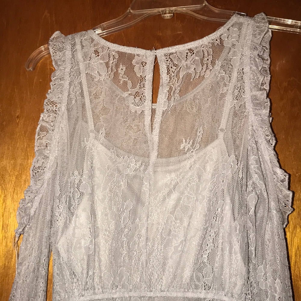 Lace cold shoulder midi dress